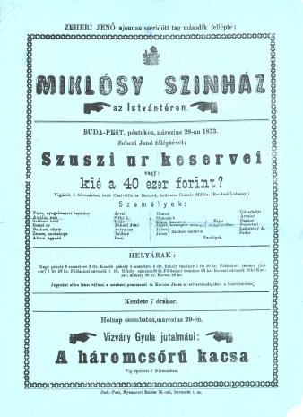 Miklósy-színház színlap